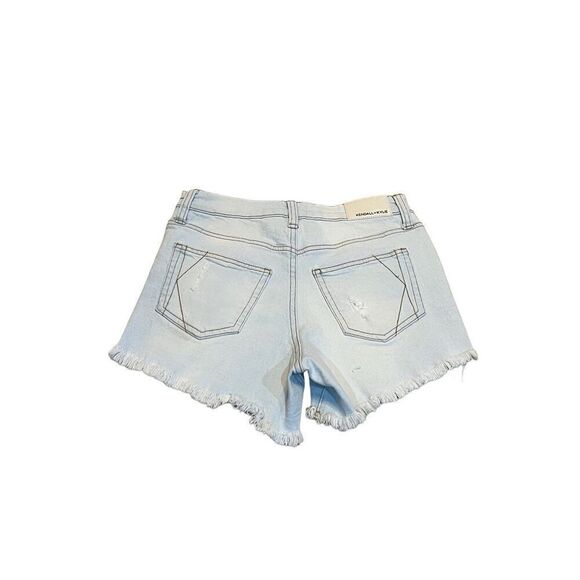 One Teaspoon Button Fly Distressed Denim Shorts Size 25 - Picture 2 of 3